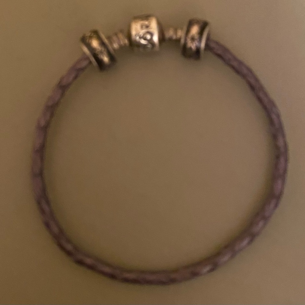 PANDORA Lot 3 Purple Dew Spacer Beads Bracelet #791024EN31 STERLING SILVER